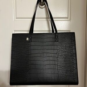 BÉIS Large Work Tote - Black Croc